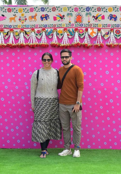 India's badminton couple Saina Nehwal and her husband Parupalli Kashyap made their appearance in Jamnagar. Also Read: Saina’s ‘beautiful friends’
