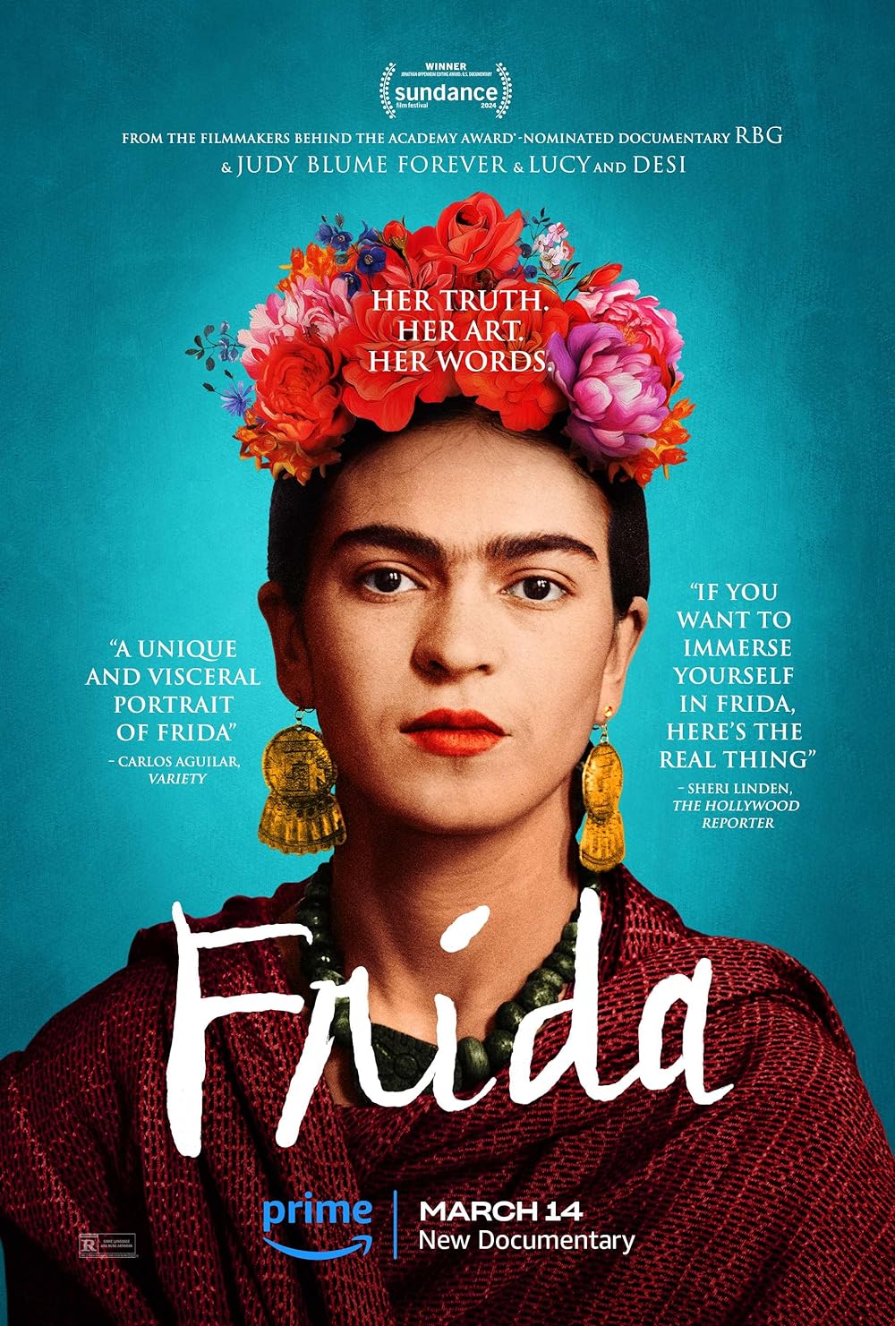 Frida - March 15 - Streaming on Prime VideoFrida is a documentary that offers a deeply personal glimpse into the life of the iconic artist Frida Kahlo, narrated through her own words from diaries, letters, essays, and interviews. The film aims to provide an intimate portrait of Kahlo’s life, thoughts, and emotions enriched with vivid, lyrical animation inspired by her unforgettable artwork, promising a unique exploration of her legacy and influence.