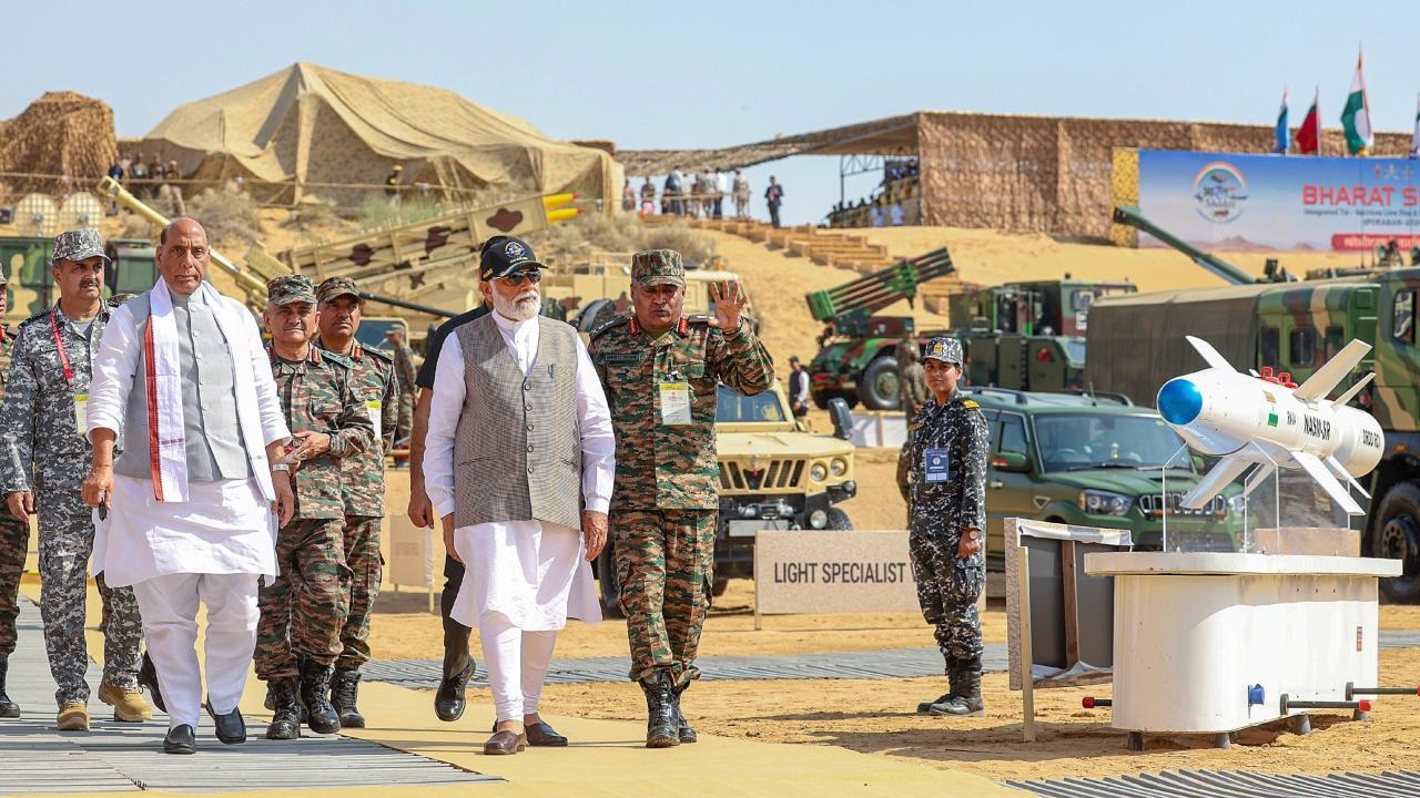 PM Modi said that it is the same Pokhran town that witnessed India's nuclear test and today the country is witnessing the power of strength from indigenisation
