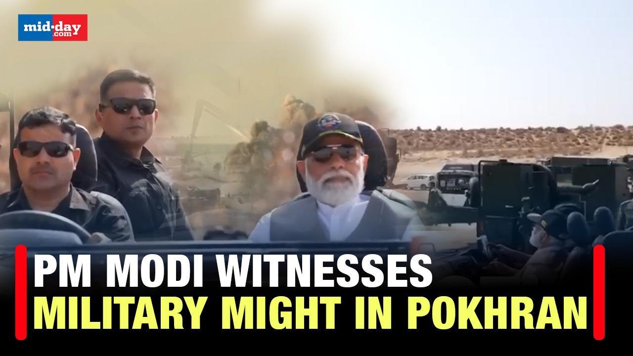 PM Modi In Pokhran: PM Modi witnesses India's military might In Pokhran