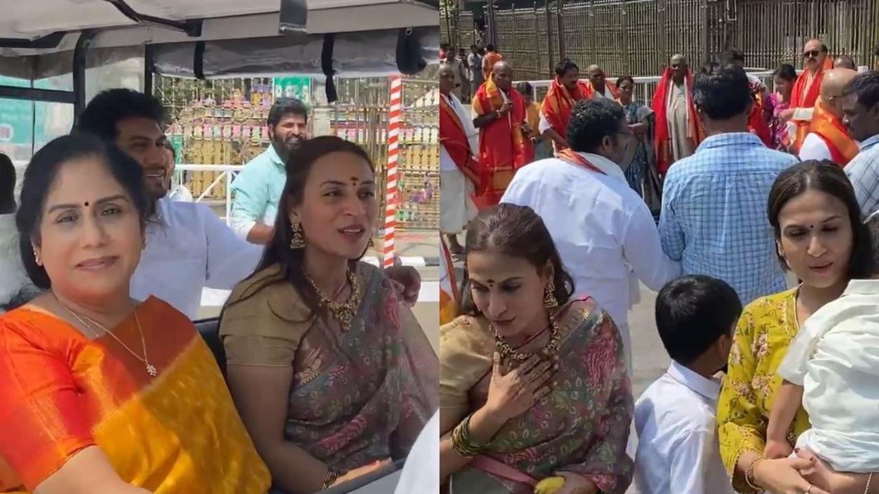 Rajinikanth's daughters Aishwarya, Soundarya visit Tirumala temple