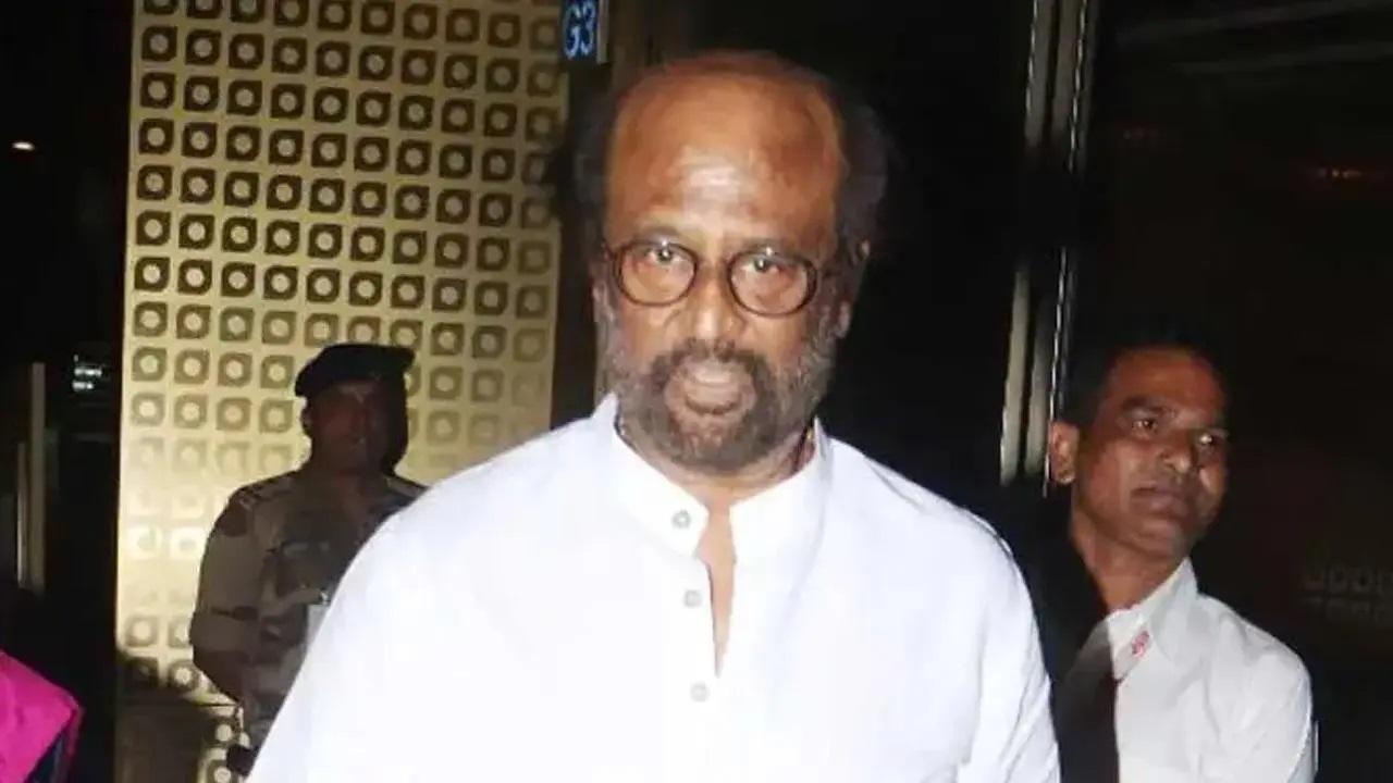 South superstar Rajinikanth arrives with his family in Jamnagar to attend the third day of the pre-wedding bash.