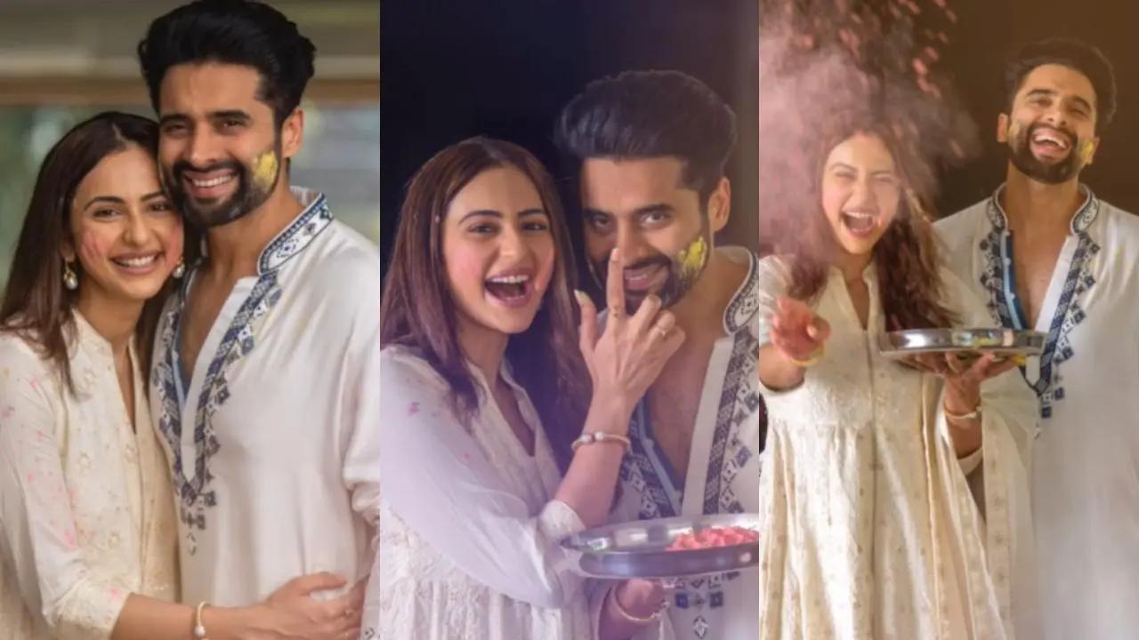 Bollywood’s newlyweds Rakul Preet and Jackky Bhagnani's colour-filled pictures from their first Holi celebrations after getting married are out. Read More