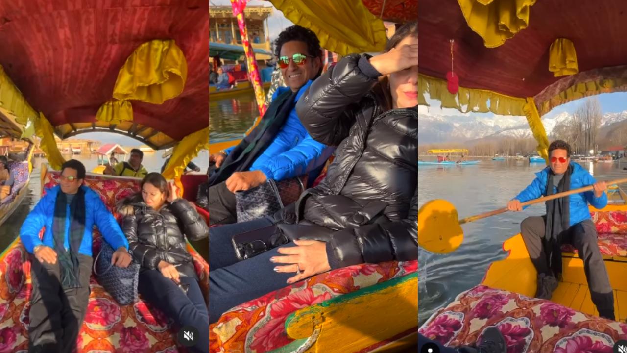 Tendulkar in a video is also seen enjoying the boat ride with his family at Dal Lake. He also had a hand in rowing the boat