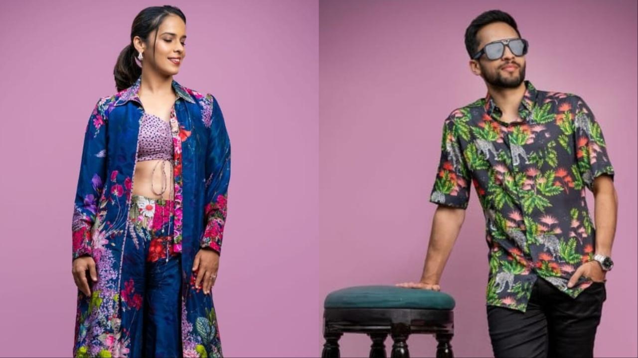 Badminton player and ace shuttler Saina Nehwal and husband Parupalli Kashyap too went all out setting the bar for jungle-themed Day 2 rather high. 