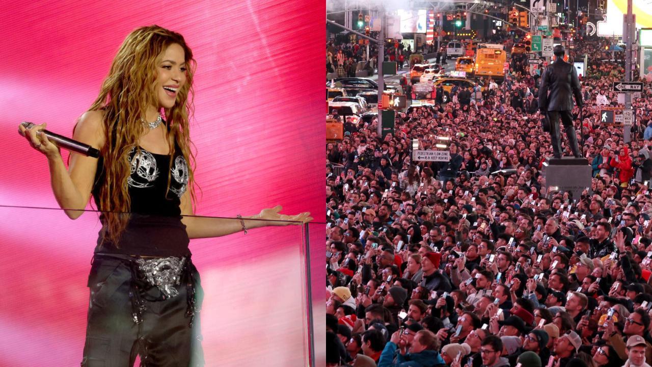 Shakira draws a crowd of 40,000 people at her surprise concert at Times Square in NYC - watch video 