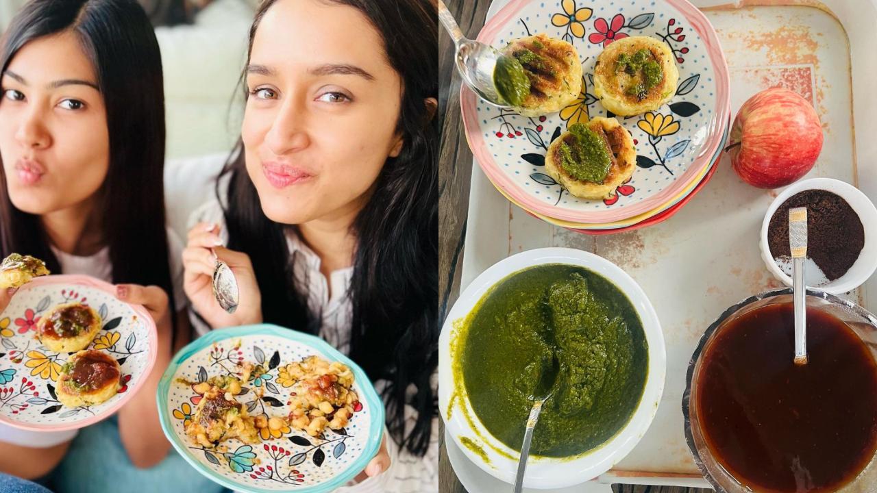 Shraddha often shares what she eats on Instagram. Here's her relishing some chaat made by her aunts Padmini Kolhapure and Tejaswini Kolhapure. 