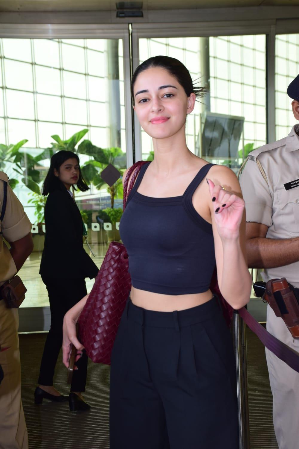 Ananya Panday wore comfy black outfit as she jetted off from the city