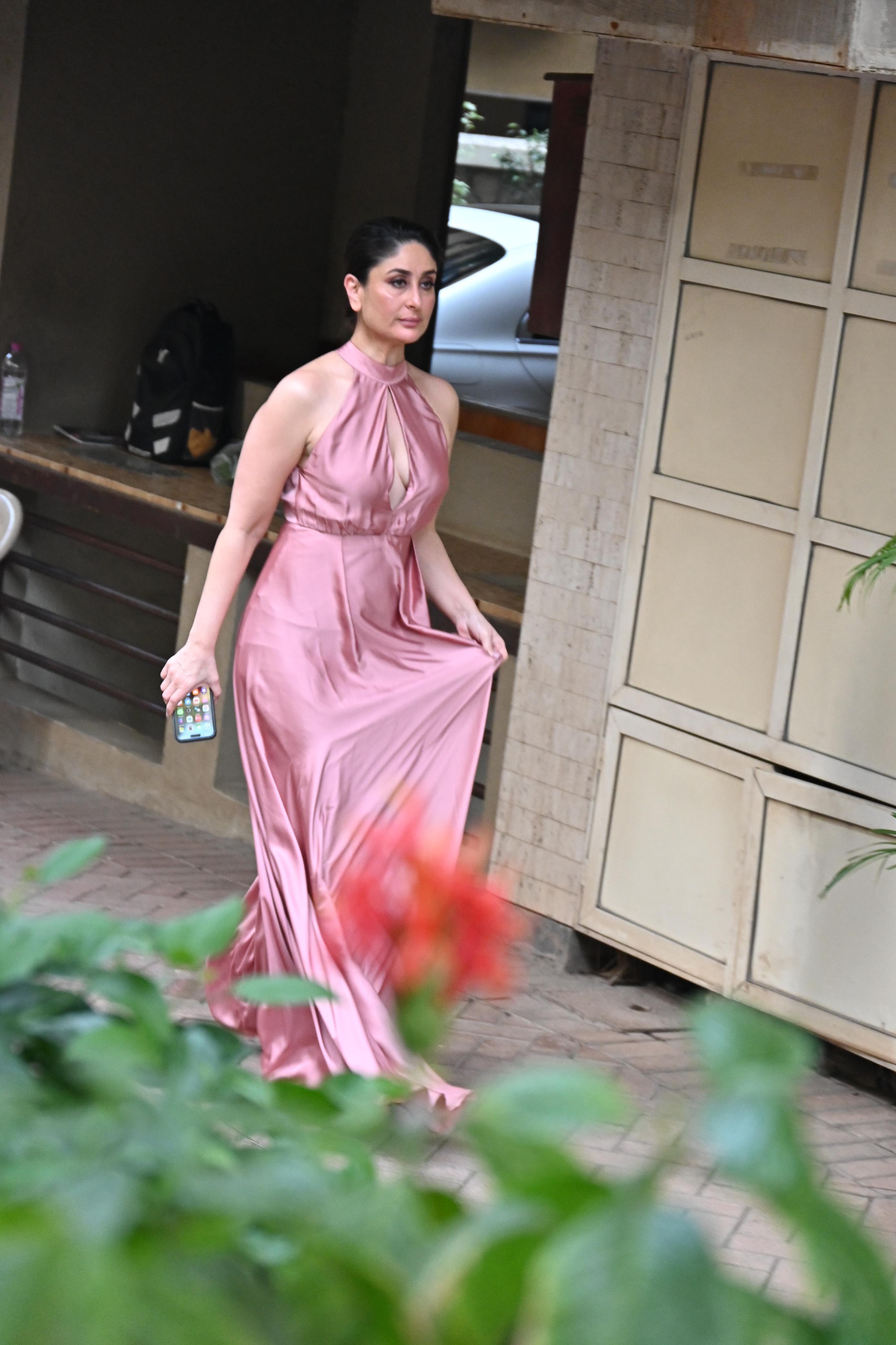 Kareena Kapoor looked stunning in a pink gown as she was snapped in the city