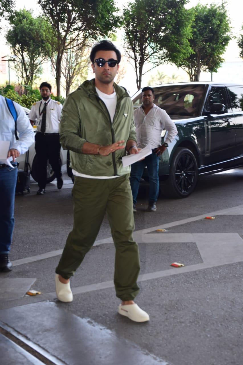 Ranbir Kapoor was snapped at the airport. If reports are to be believed the actor has jetted off for Ramayana shoot