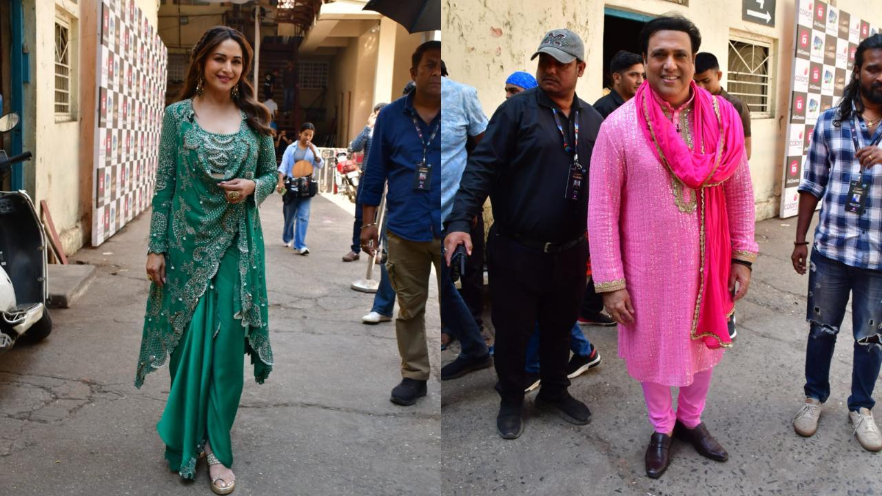 Madhuri, Suniel spotted in Holi hues with guests Govinda, Sunita