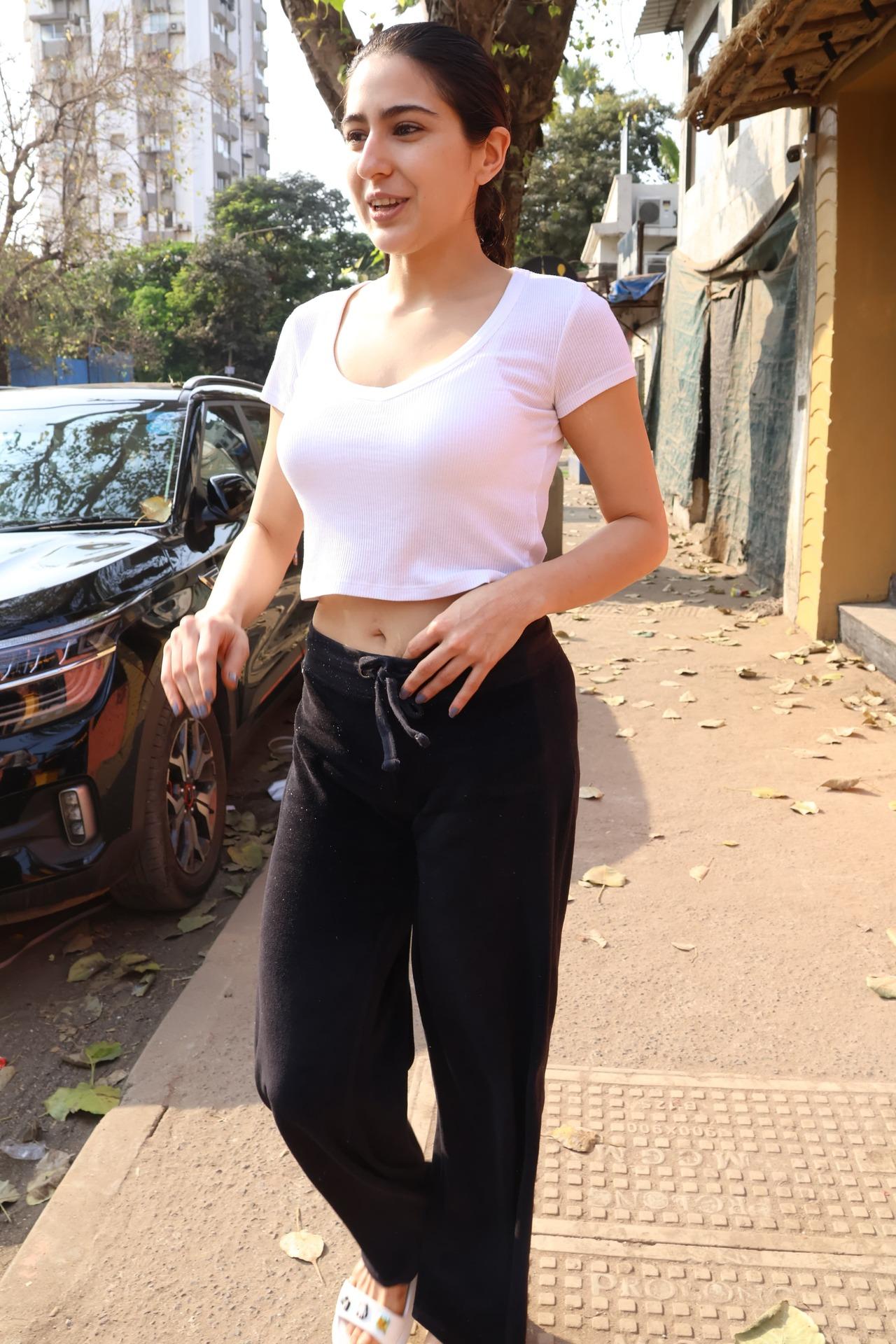 Sara Ali Khan was spotted outside a production house in casual wear