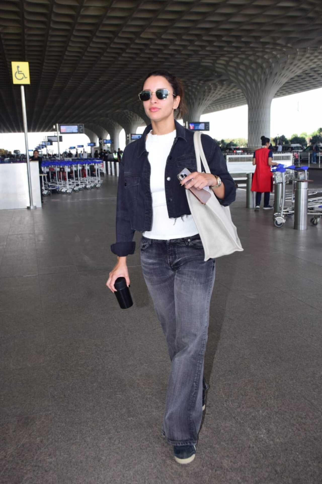 Triptii Dimri spotted at the Mumbai airport on Sunday morning