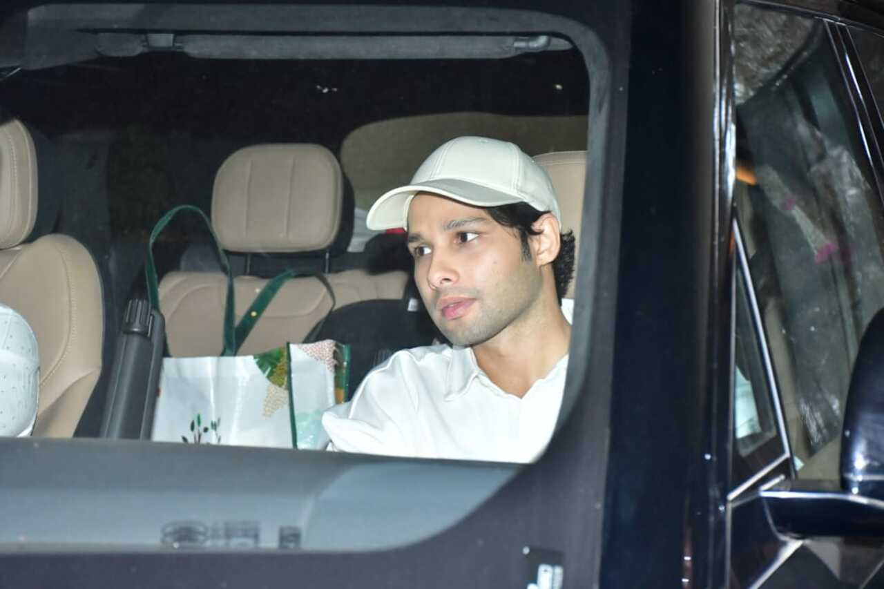 Siddhant Chaturvedi was seen at the Bachchan residence for the party