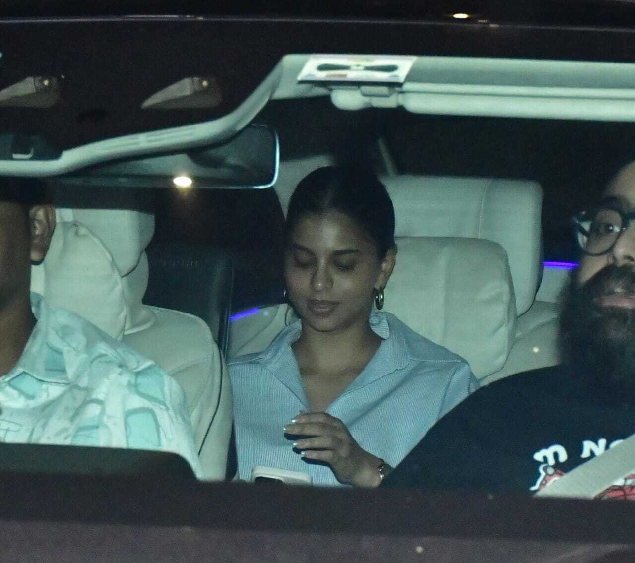 Suhana Khan was also seen arriving for Shweta Bachchan's birthday bash