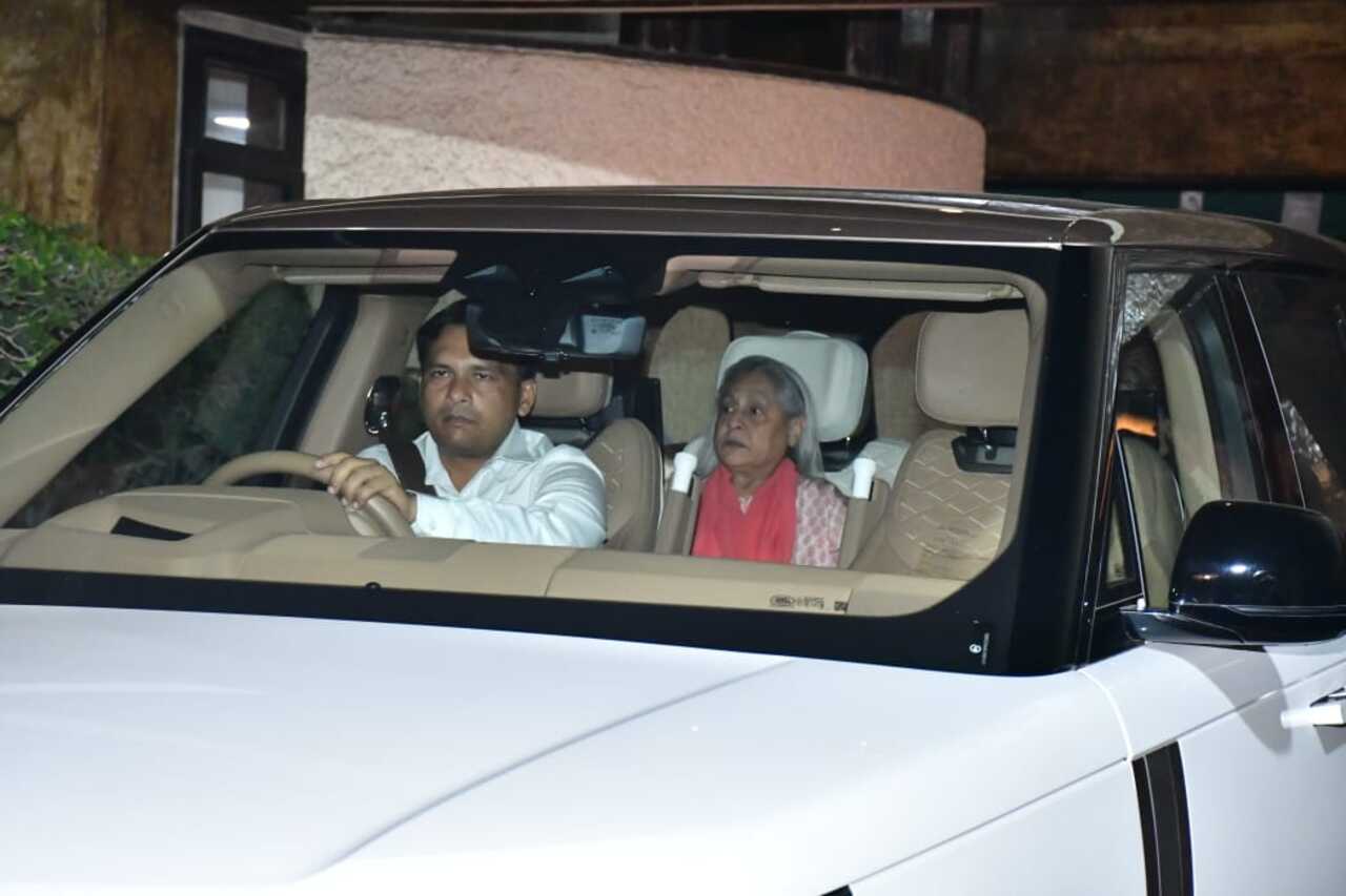 Jaya Bachchan was spotted arriving for daughter Shweta's 50th birthday