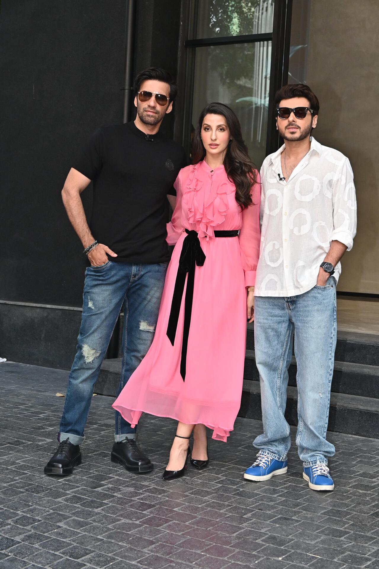 Avinash Tiwary, Nora Fatehi and Divyenndu promote their recently released film 'Madgaon Express'
