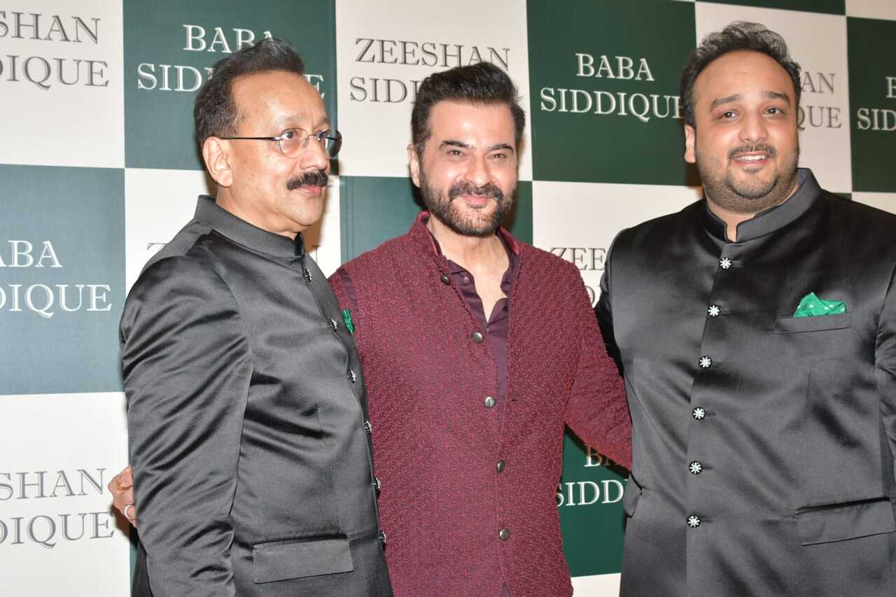 Sanjay Kapoor poses with the hosts of the Iftar party