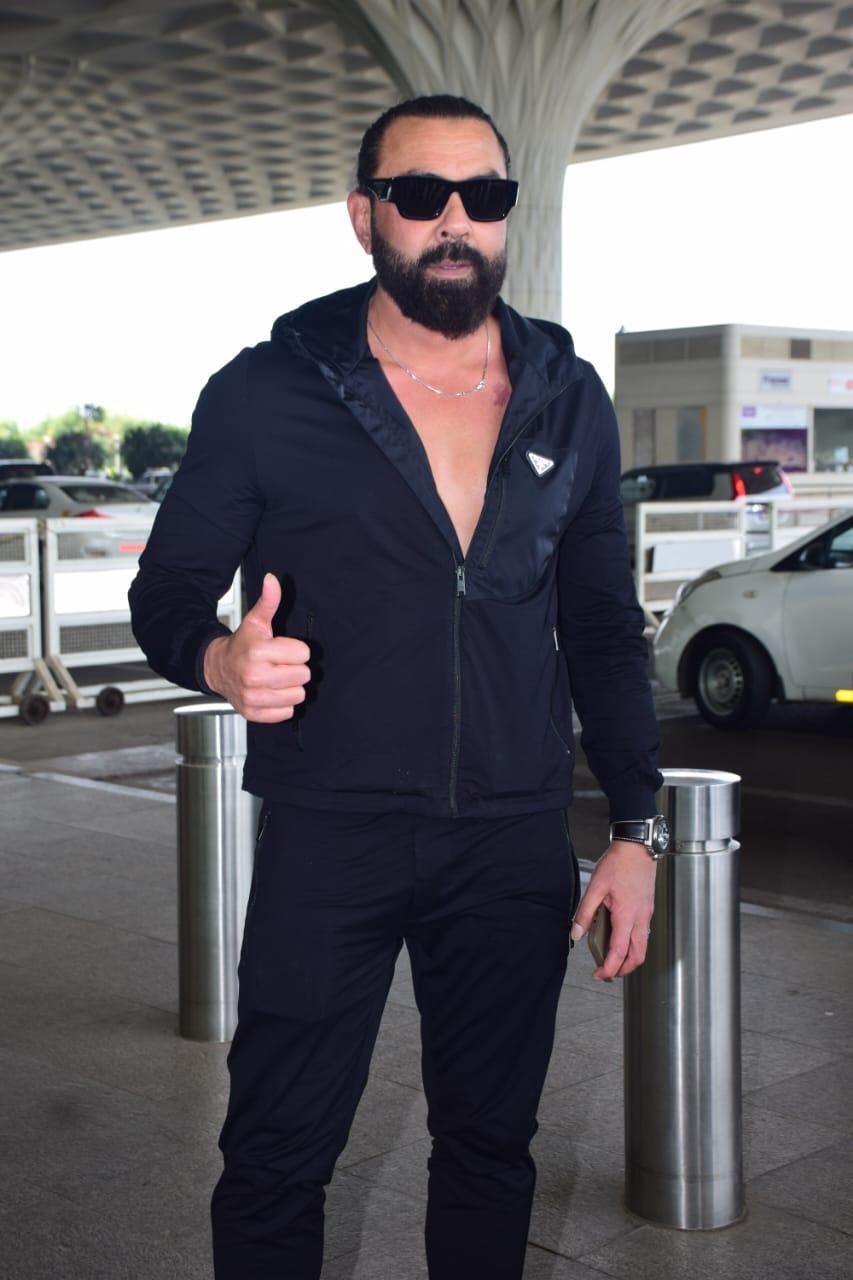 Bobby Deol, who recently aced his character in Sandeep Reddy Vanga's 'Animal', was spotted at Mumbai airport
