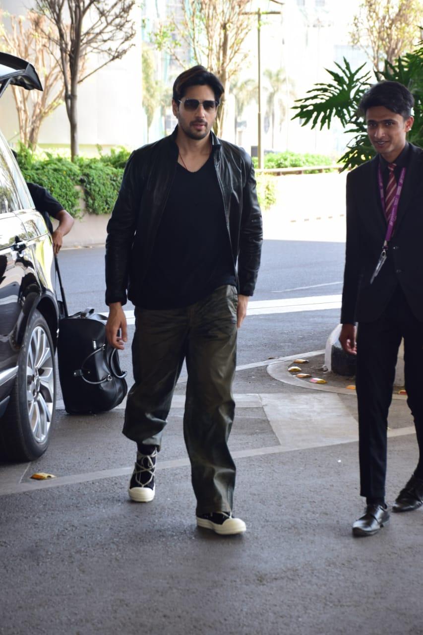 Sidharth Malhotra was spotted jetting off from Mumbai this morning