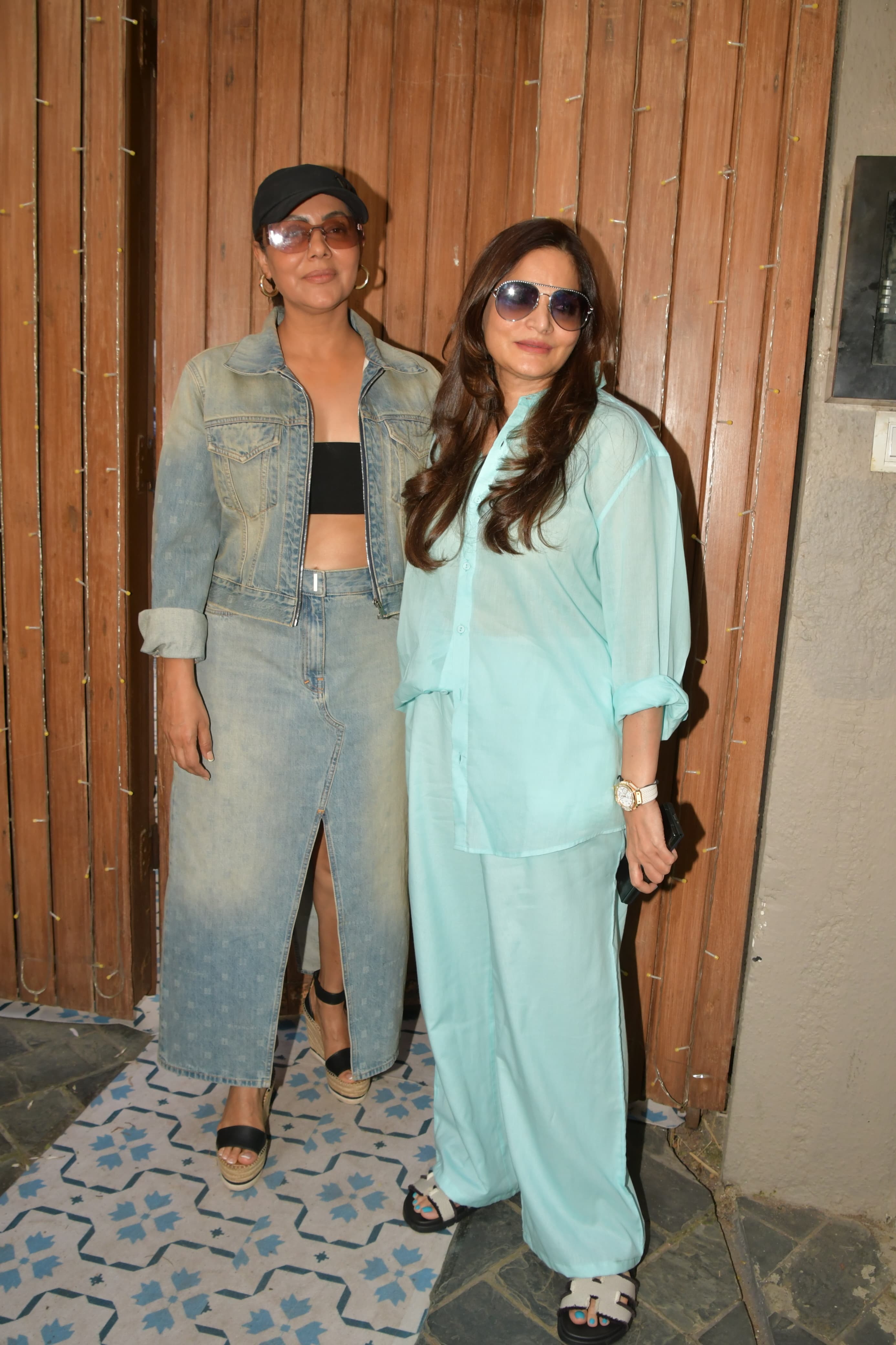 Gauri Khan arrived at the Pandey household looking uber chic in a denim ensemble
