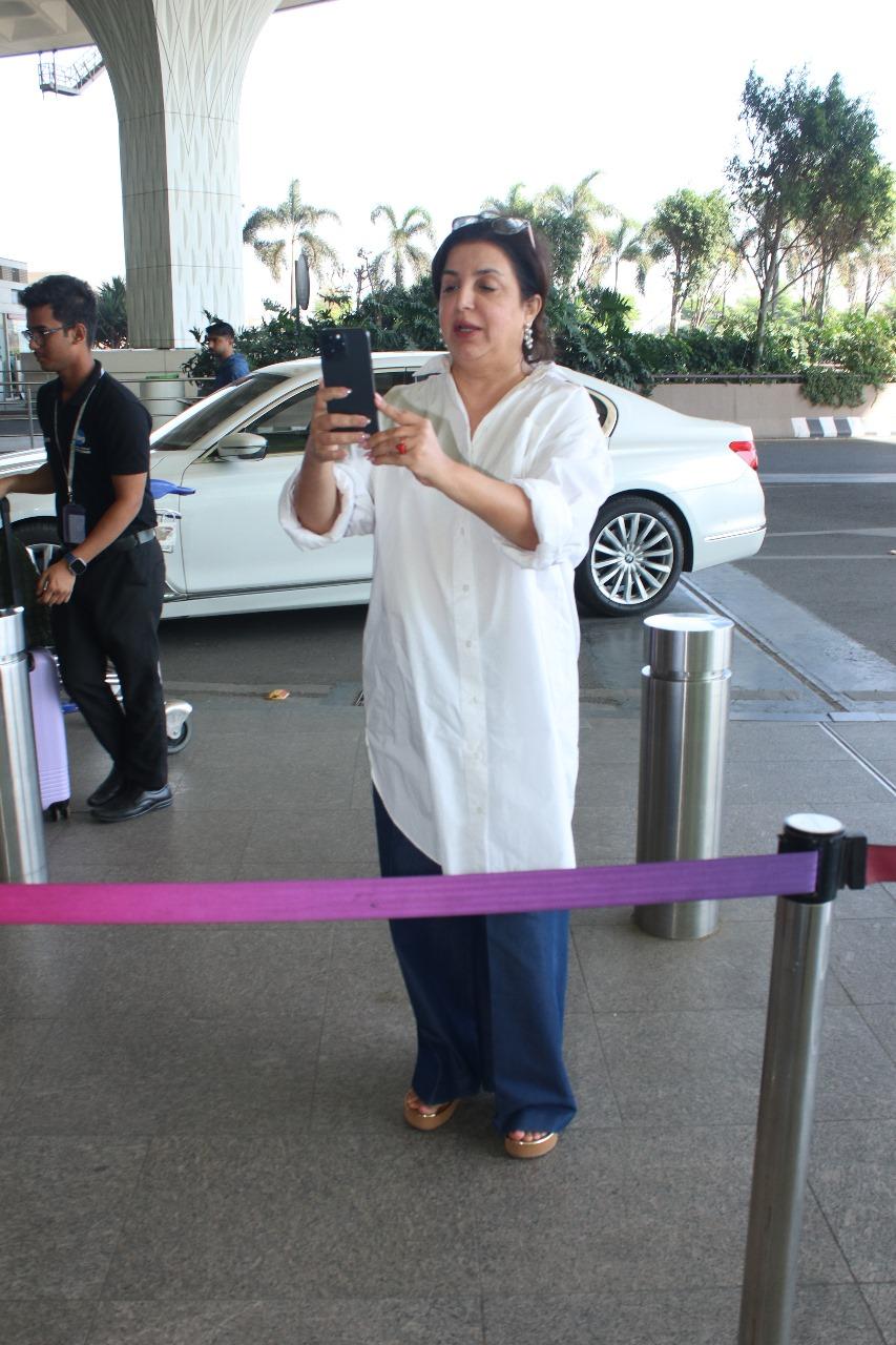 Farah Khan lit up the Mumbai airport with her infectious energy and presence