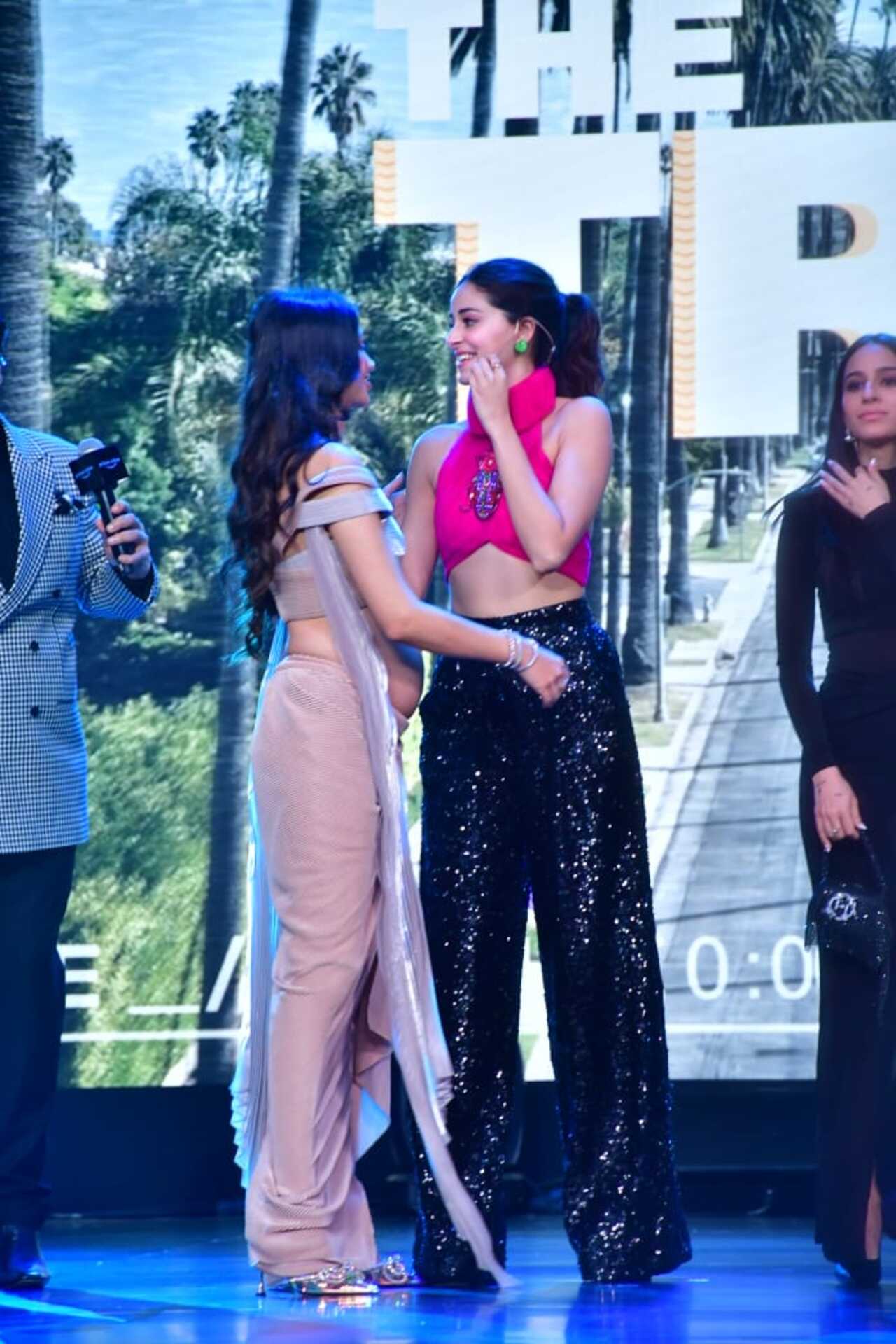 Ananya Panday hugs her cousin Alanna who will be starring in the reality show 'The Tribe' on Prime Video