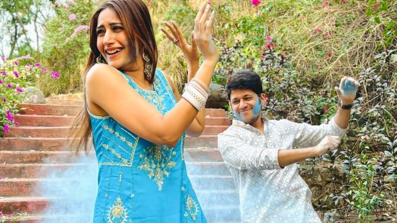 Surbhi Chandna and Karan Sharma paint their world blue as they celebrate ‘Pehli Holi’ as husband and wife
