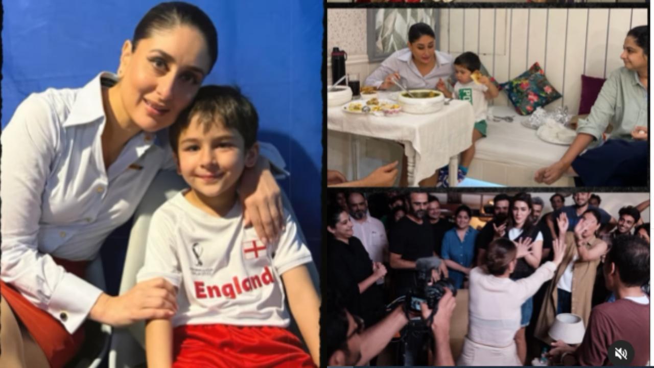 Watch: Kareena Kapoor shares BTS from the sets of 'Crew' ,features her kids Taimur and Jeh
