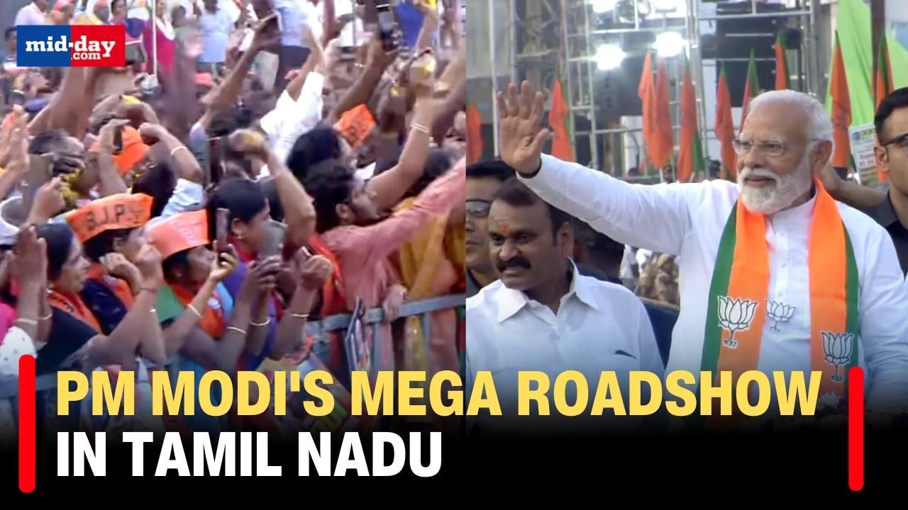 PM Modi Tamil Nadu visit: PM Modi holds massive roadshow in Coimbatore
