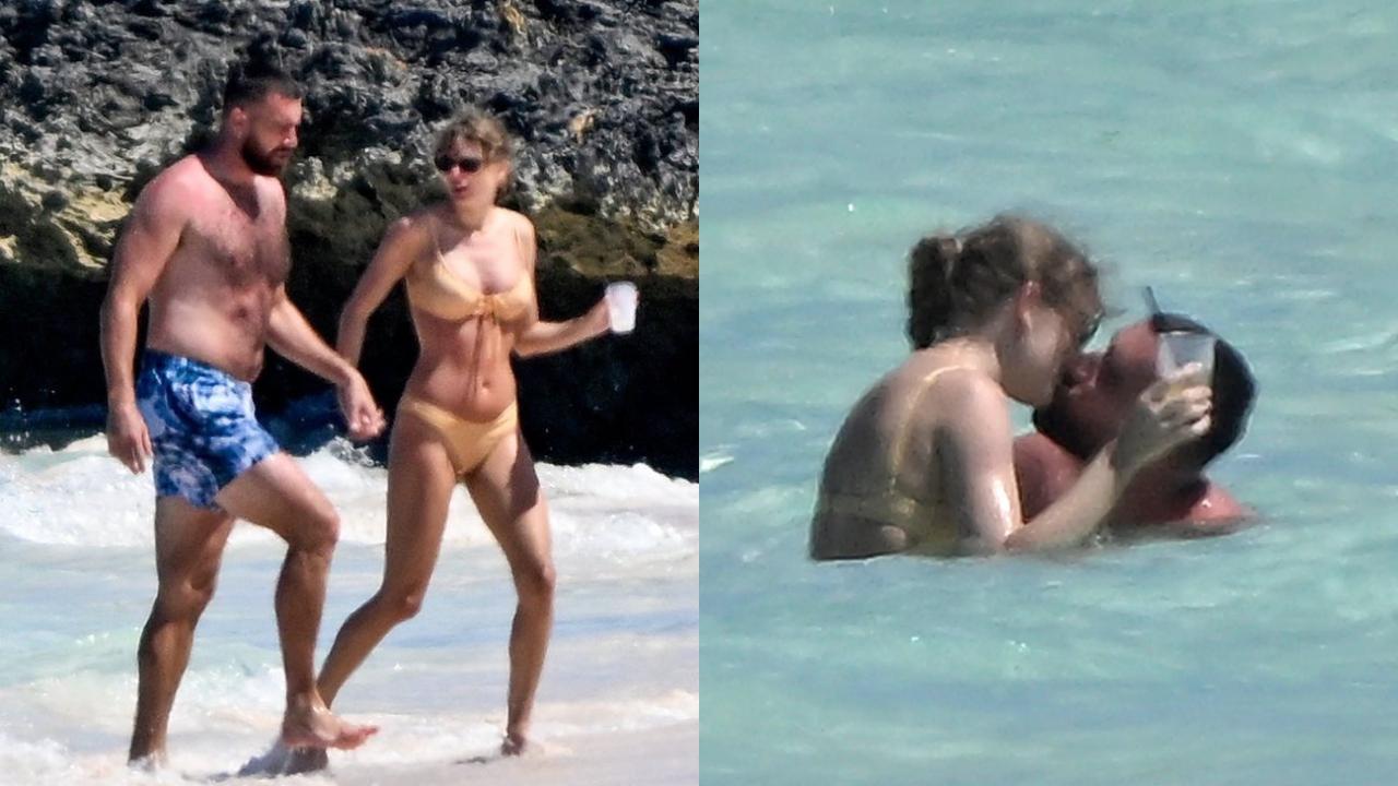 Taylor Swift and Travis Kelce lock lips and bask in the sun as they enjoy a romantic getaway in the Bahamas