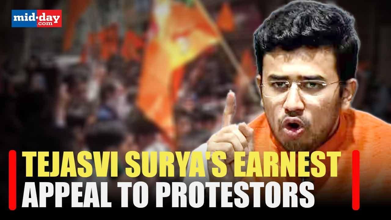 Bengaluru Hanuman Chalisa row: Tejasvi Surya requests protestors to go back
