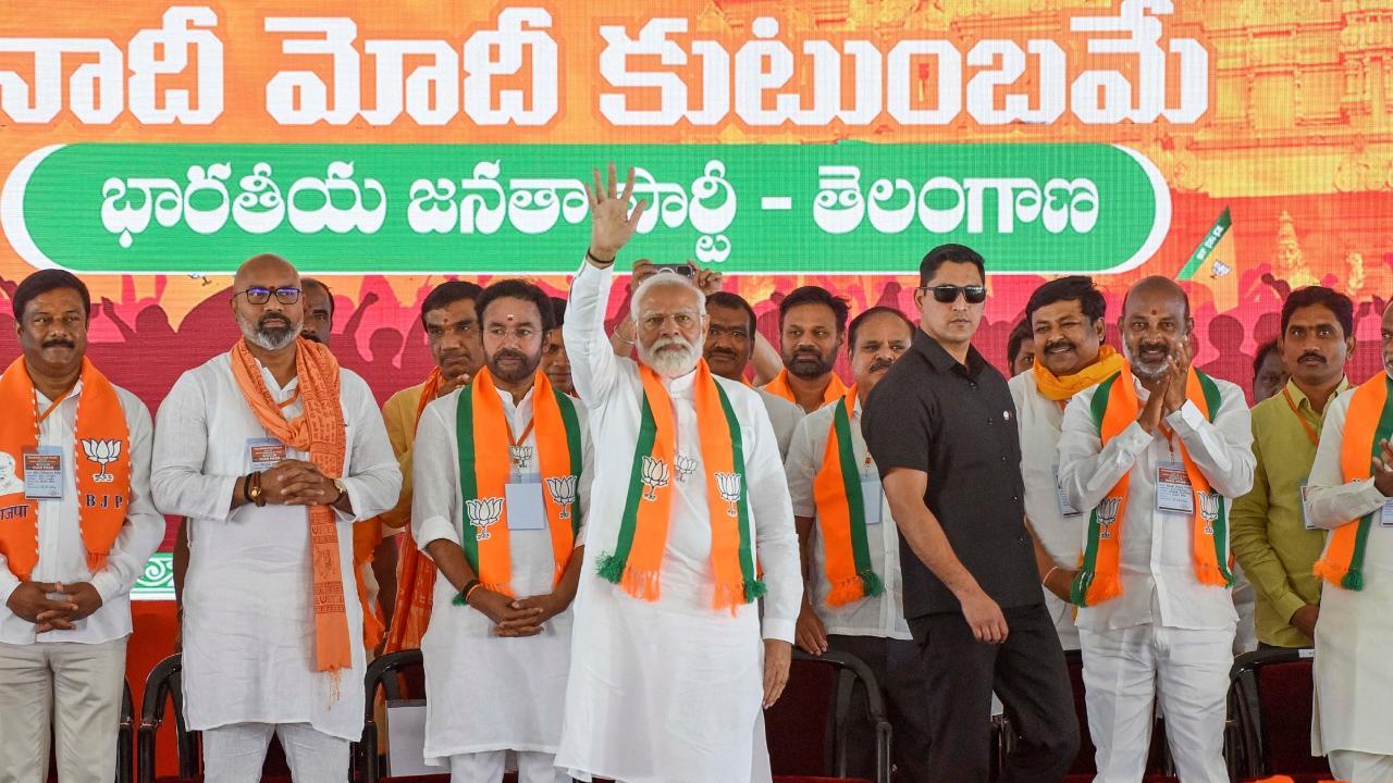 IN PHOTOS: 'There's a BJP wave in the south,' PM Modi says in Telangana rally