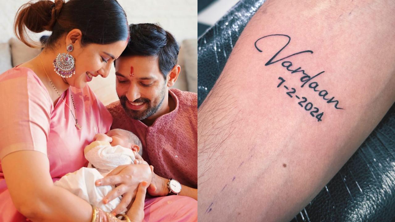 Vikrant Massey gets his son's name and birth date tattoed on his hand, see pic