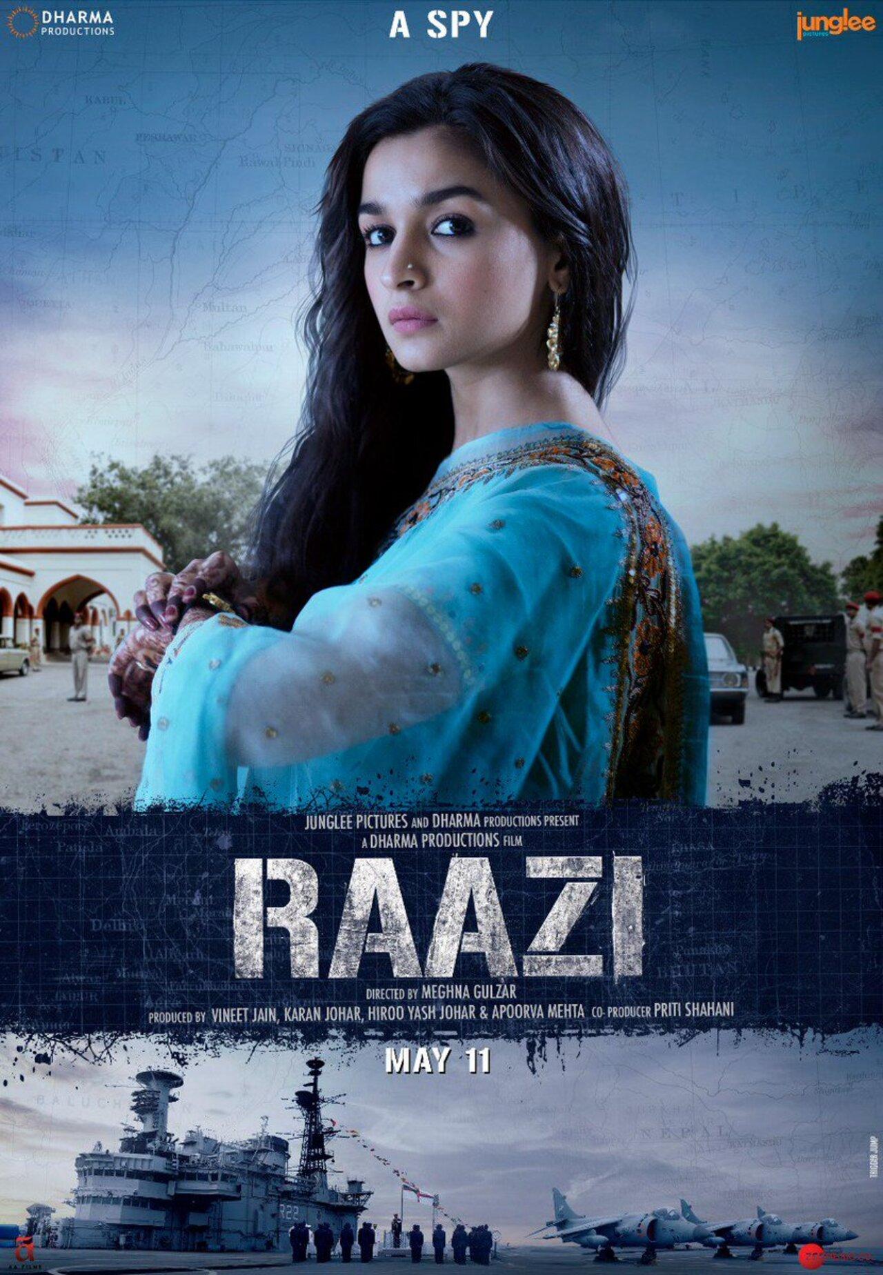 'Raazi' is based on Harinder Singh Sikka’s novel ‘Calling Sehmat.’ Starring Alia Bhatt in a pivotal role, the film is about Sehmat Khan, a young woman who married a Pakistani military officer to serve as an undercover spy for the Indian intelligence agency