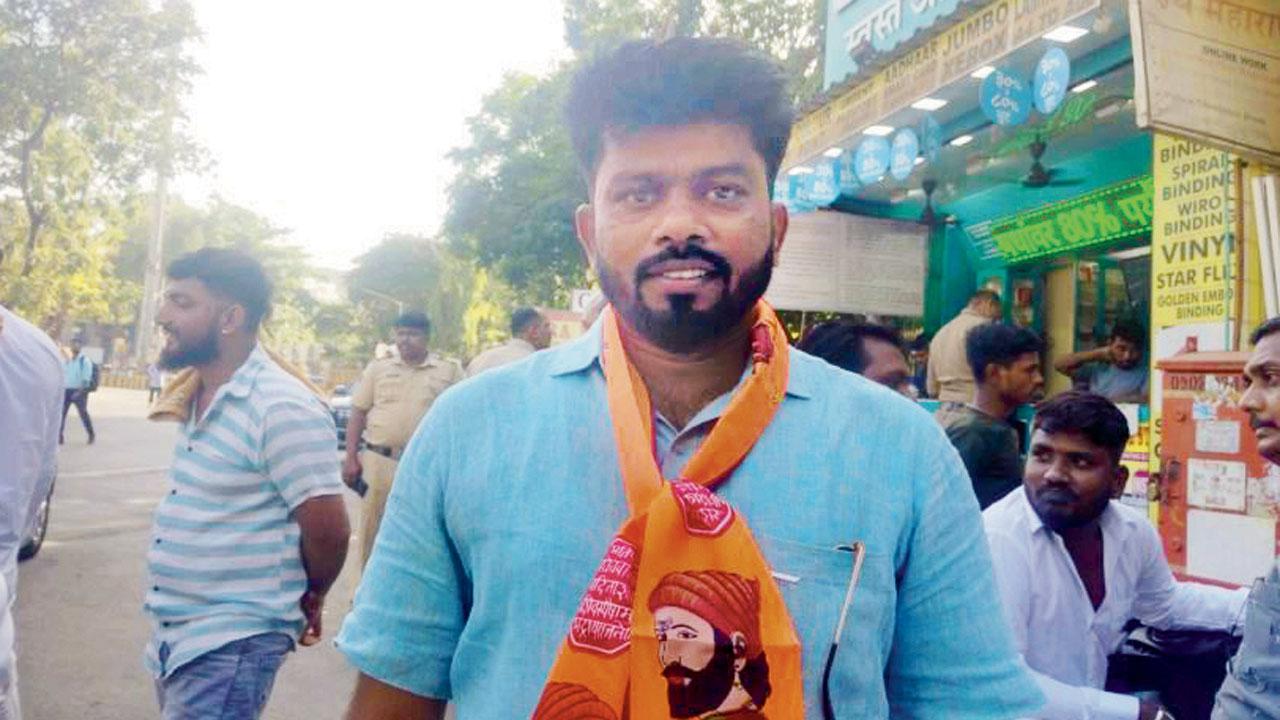 Bilas Jadhav, a VBA member outside the collector’s office. Pics/Ashish Raje