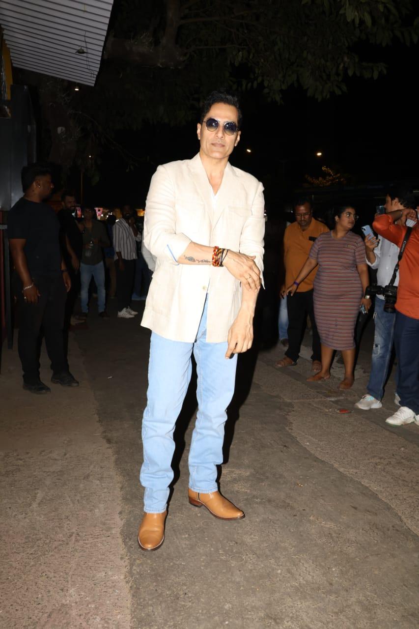 Sudhanshu Pandey, Rupali's co-star in Anupamaa, attended the birthday bash. The actor looked dapper in stylish suit