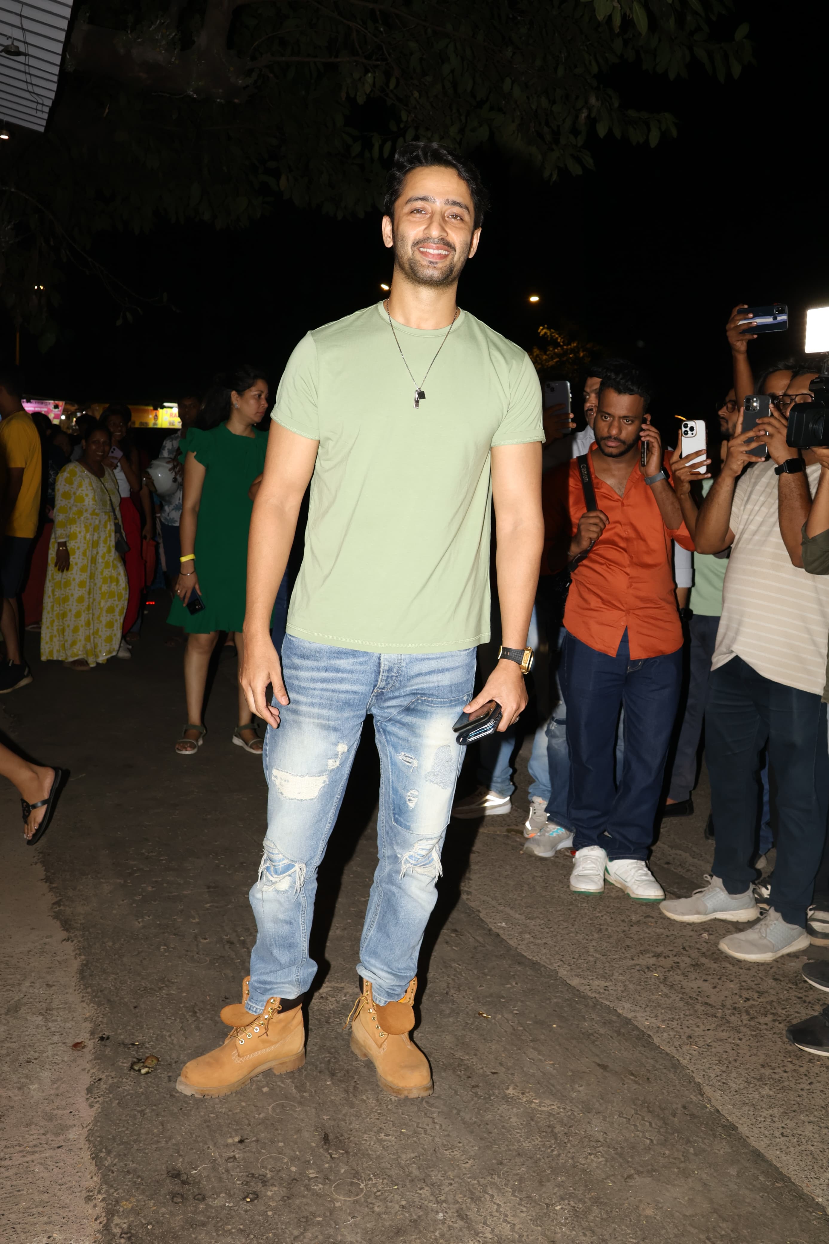 Shaheer Sheikh aced his look in casual outfit as he attended Rupali Ganguly's star-studded b'day bash