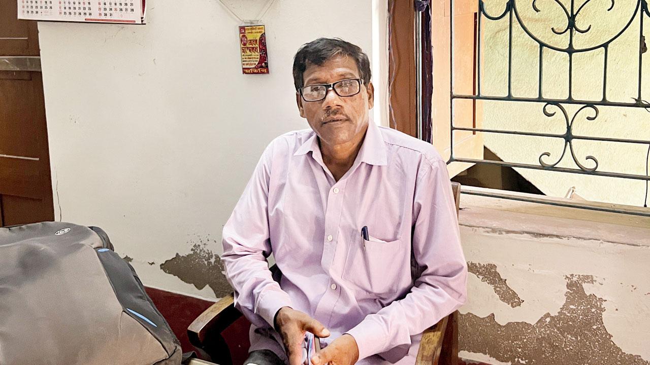 Nirapada Sardar at his CPM office in Sandeshkhali