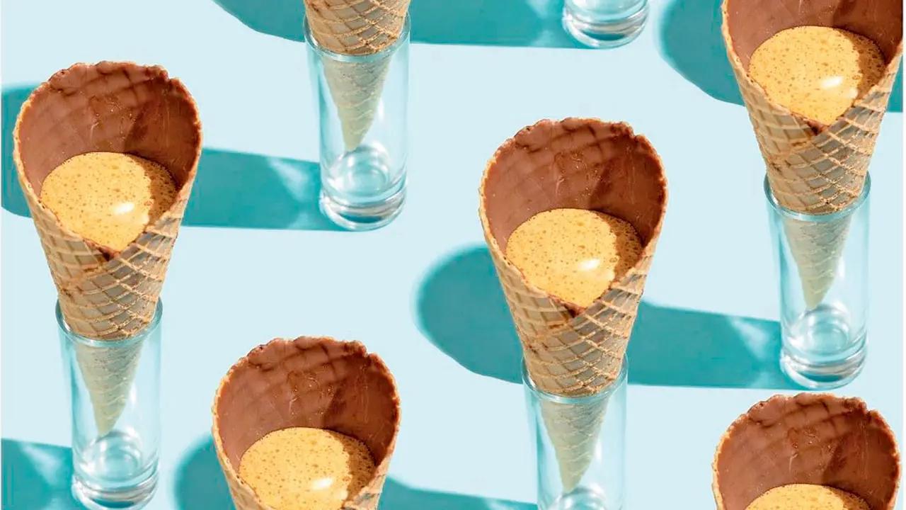 This cold coffee comes in an ice cream cone.  At Em’s By Crystal, Chowpatty, Girgaon.Call 9619054154Cost Rs 150