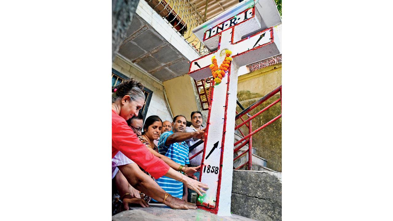 Residents of Marol Village observe the daily rosary prayers in May. The Day of the Cross is celebrated on May 3. Pic/Atul Kamble