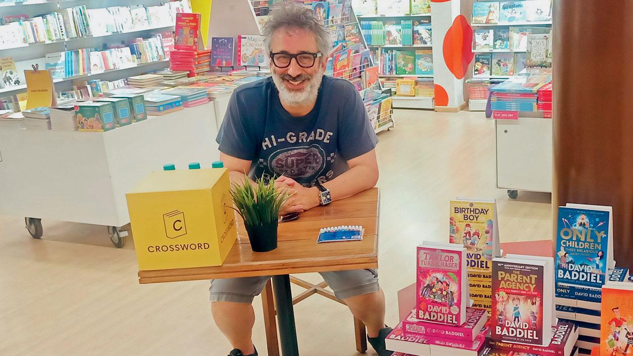 David Baddiel at a promotional event in a Mumbai bookstore. He is working on a graphic novel about a team of British sparrows who don’t normally fly south for the winter; he reveals that he will make sure they visit India on their travels!