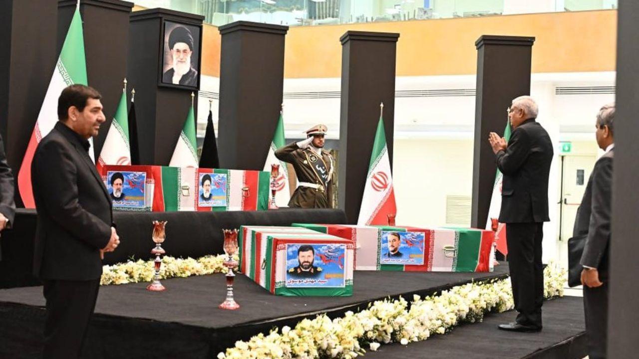 Vice President Dhankhar pays last respects to Raisi, others in Tehran; meets acting President Mokhber