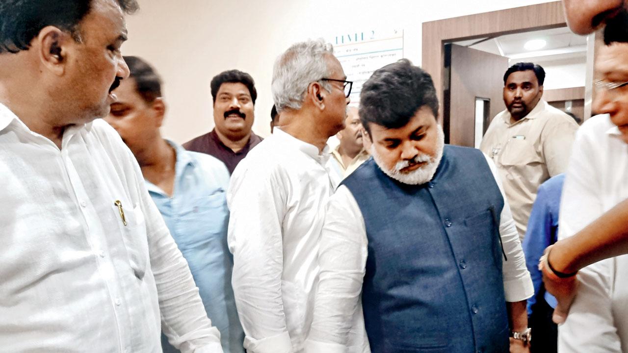 Minister of Industries Uday Samant visits AIMS to check on patients