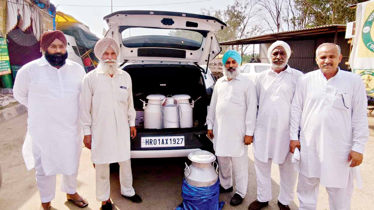 Around 100-200 litres of milk is supplied to the protest site daily from nearby villages