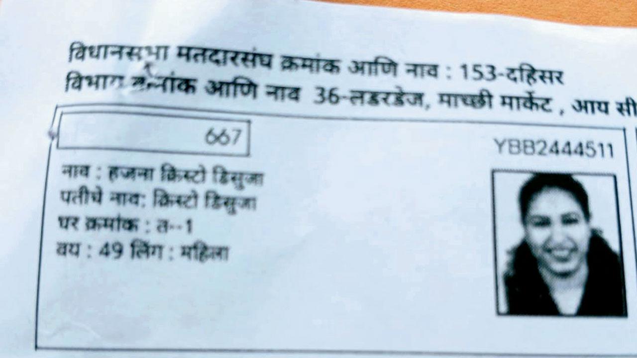Pimenta’s old photo used to register Hajna D’Souza as a voter