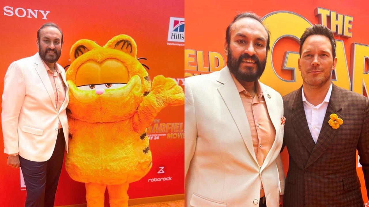 Indian producer Namit Malhotra celebrates the success of 'The Garfield Movie' with Chris Pratt and cast in LA