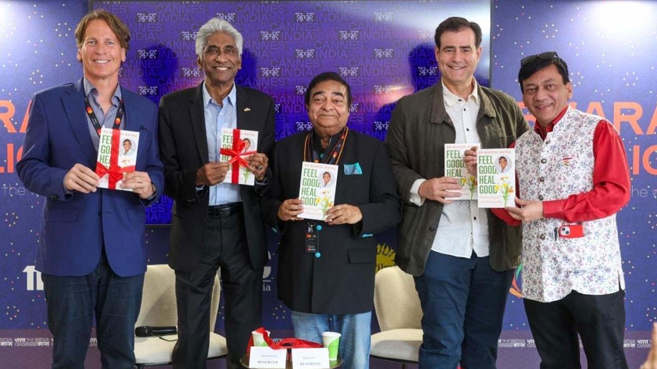 Hollywood Producer and Former Tennis Champion Ashok Amritraj launches Padmashri, Dr. Mukesh Batra’s book ‘Feel Good Heal Good’ at the 77th Cannes Film Festival 2024