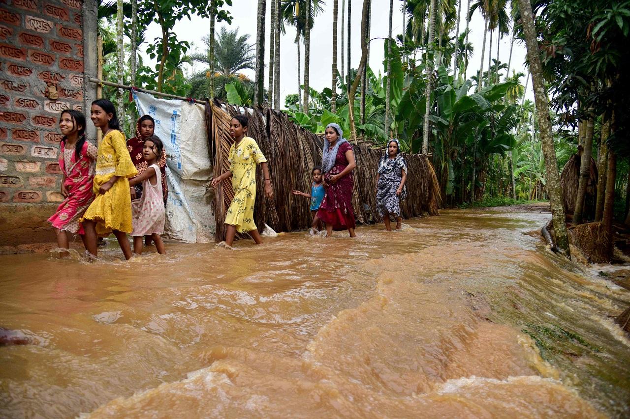 The water levels of the Brahmaputra river, the Barak river and its tributaries are rising up following incessant rainfall in Assam, Mizoram and some parts of other North Eastern states