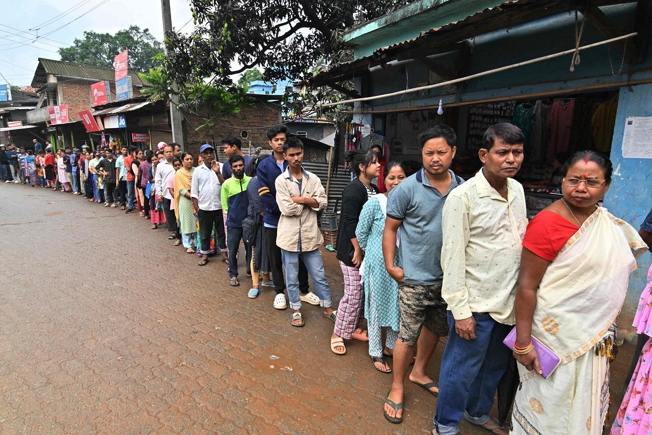 Among other states, Assam recorded 27.34 per cent polling, Bihar 24.41 per cent, Chhattisgarh 29.90 per cent, Dadra and Nagar Haveli and Daman and Diu 24.69 per cent, Goa 30.94 per cent, Gujarat 24.35 per cent, Karnataka 24.48 per cent, Madhya Pradesh 30.21 per cent and Uttar Pradesh 26.12 per cent, the EC said